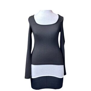 Shein Womens Black Long-Sleeve Fitted Top XS